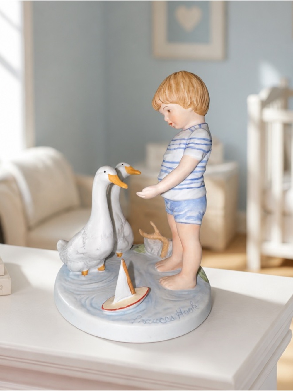 Frances Hook’s 1984 ‘Spring’  Four Seasons Collection Boy With Ducks Numbered